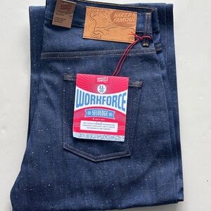 Naked & Famous Workforce Selvedge Denim “ Strong Guy “ Size 34 NWT